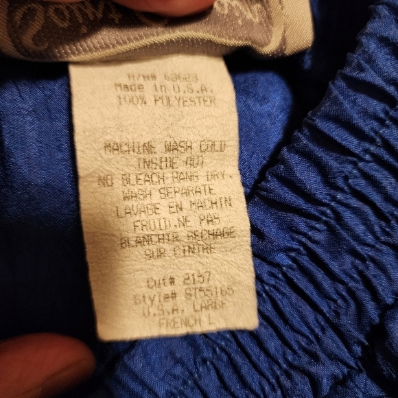 Vintage Saint Germain Paris Blue Pants Straight Leg Elastic Waist Women's Large - Picture 6 of 7